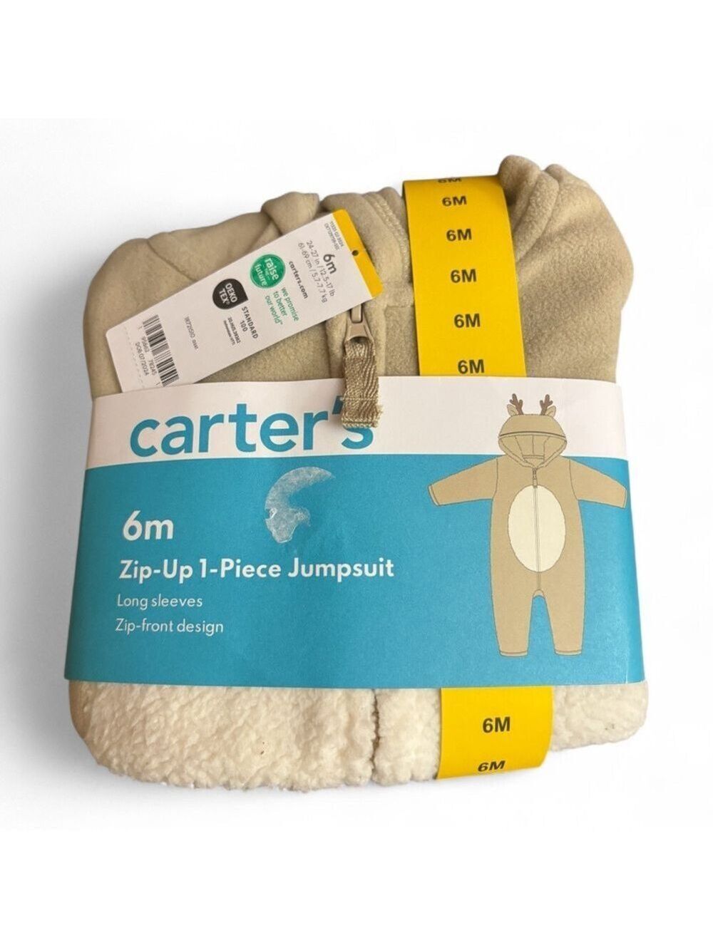 Carter's Tan Zip-Up 1-Piece Jumpsuit NWT